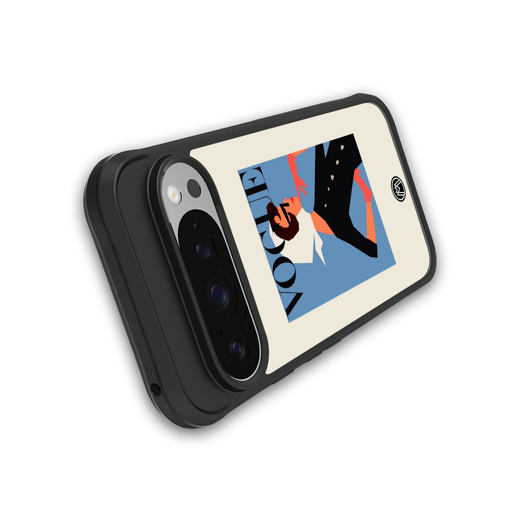 vogue lady back phone cover | glass case for google pixel 9 pro