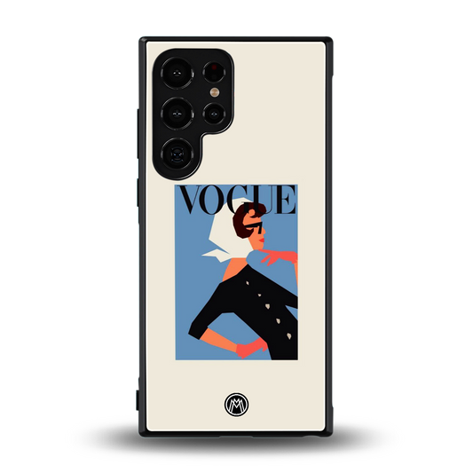 vogue lady back phone cover | glass case for samsung galaxy s24 ultra