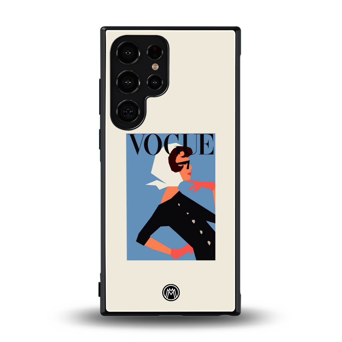 vogue lady back phone cover | glass case for samsung galaxy s23 ultra