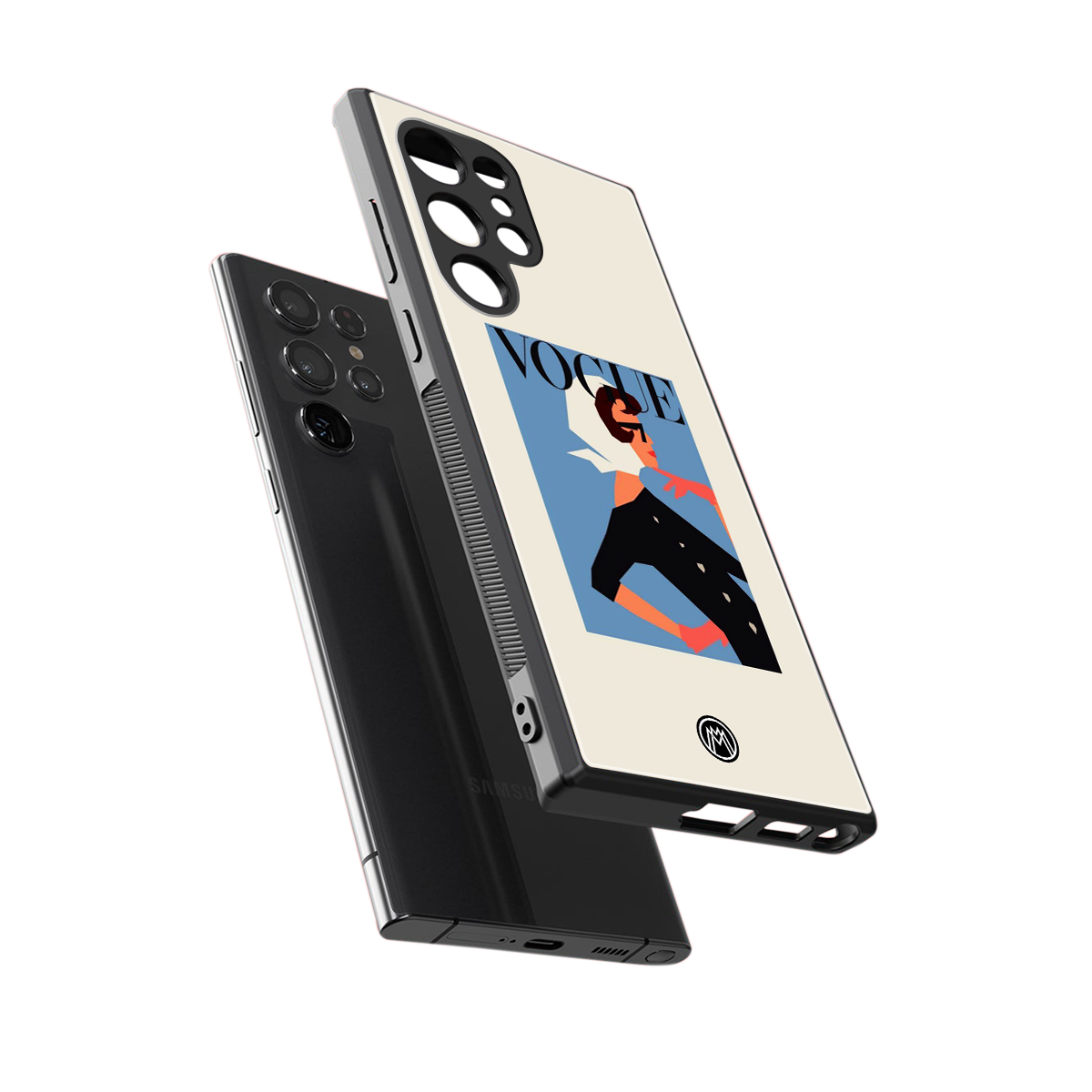 vogue lady back phone cover | glass case for samsung galaxy s23 ultra