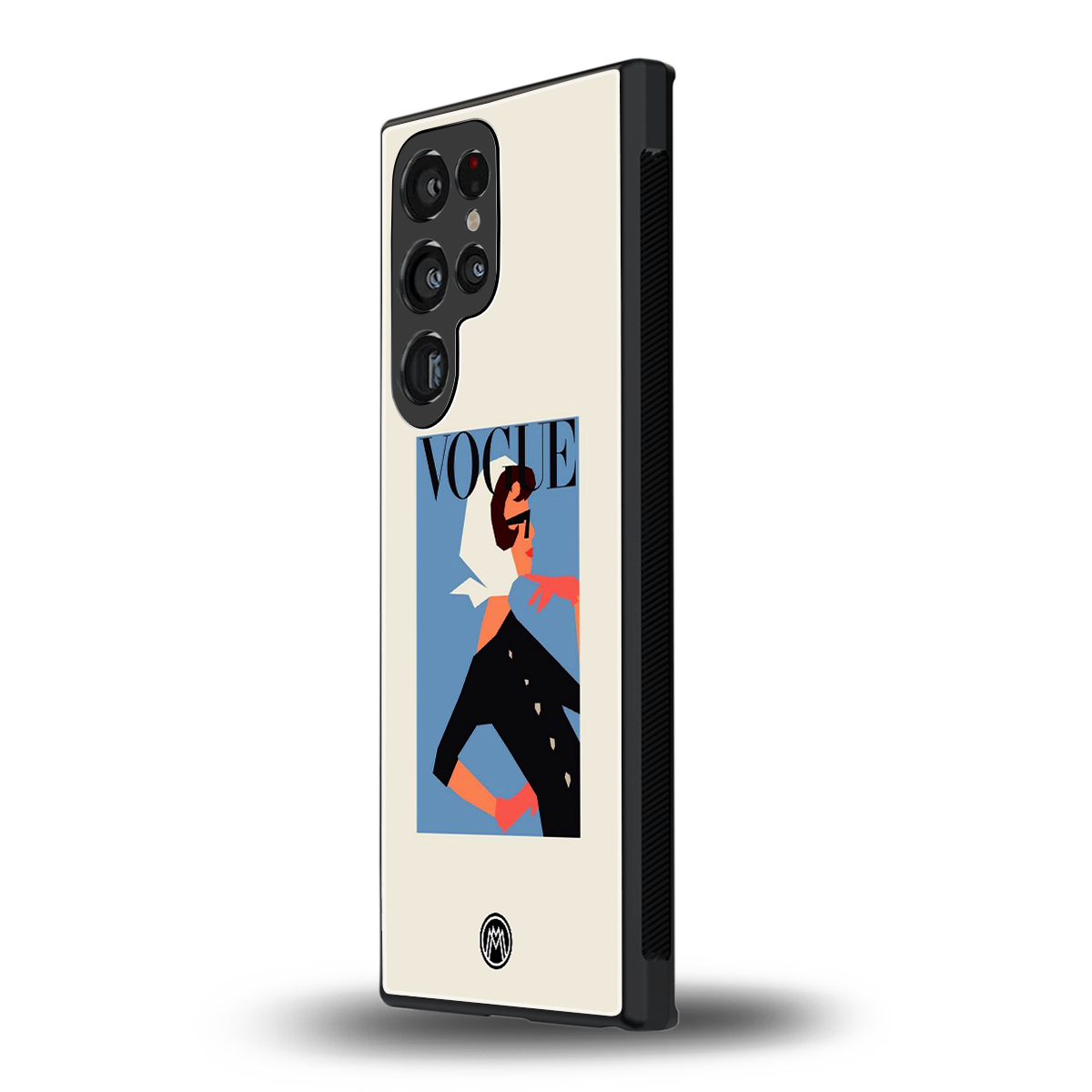 vogue lady back phone cover | glass case for samsung galaxy s23 ultra