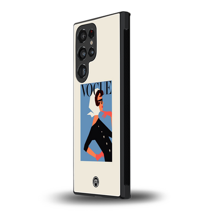 vogue lady back phone cover | glass case for samsung galaxy s23 ultra