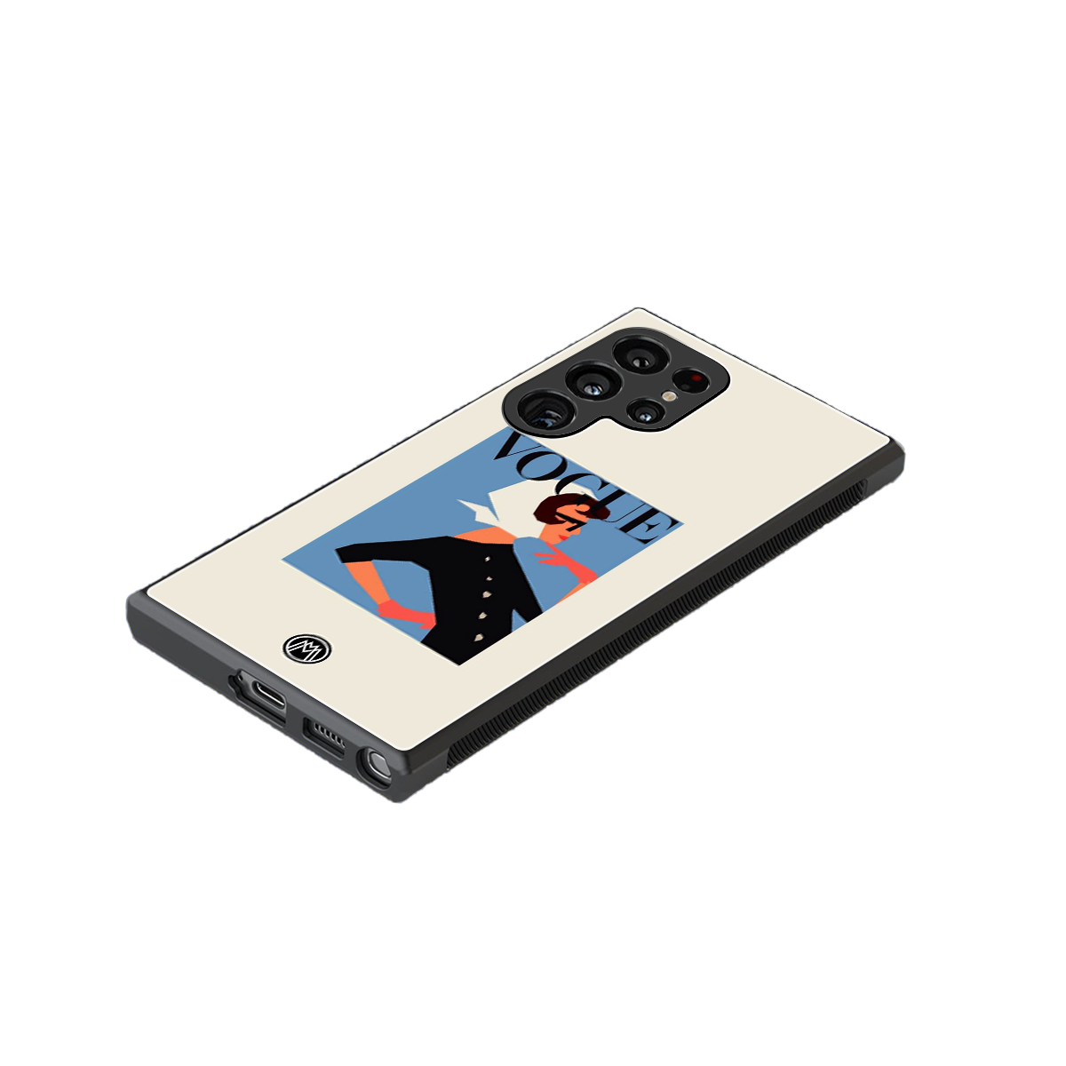 vogue lady back phone cover | glass case for samsung galaxy s23 ultra