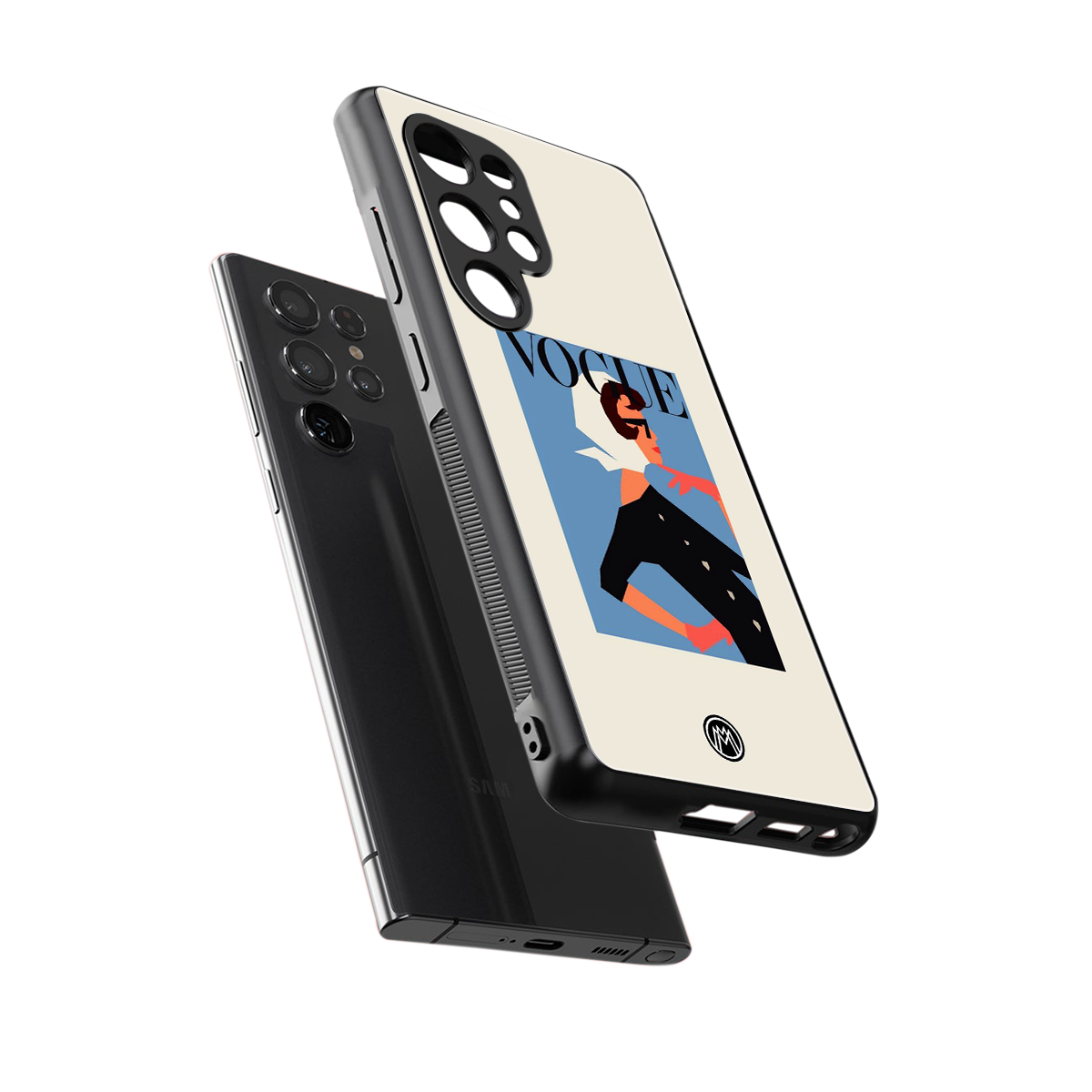 vogue lady back phone cover | glass case for samsung galaxy s25 ultra