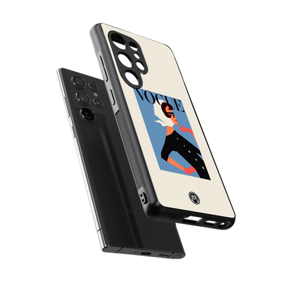 vogue lady back phone cover | glass case for samsung galaxy s25 ultra