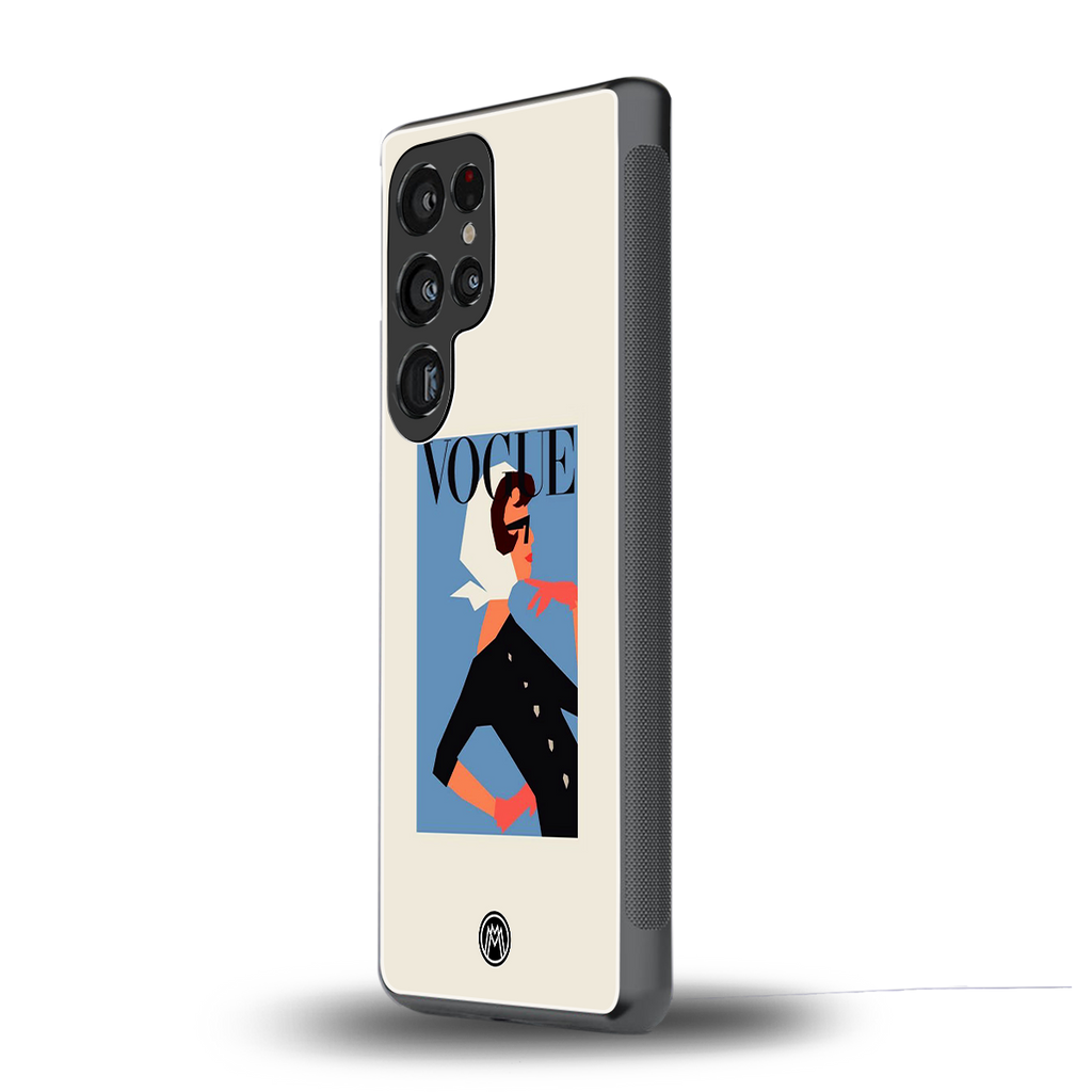 vogue lady back phone cover | glass case for samsung galaxy s25 ultra