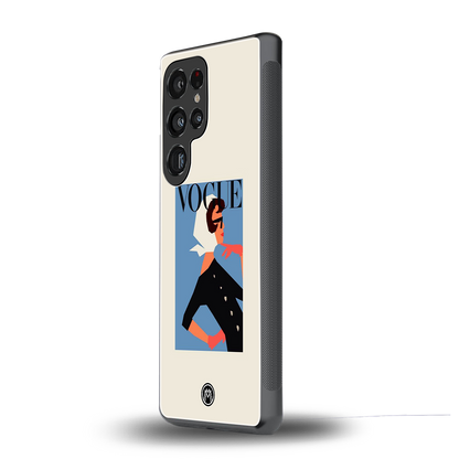 vogue lady back phone cover | glass case for samsung galaxy s25 ultra