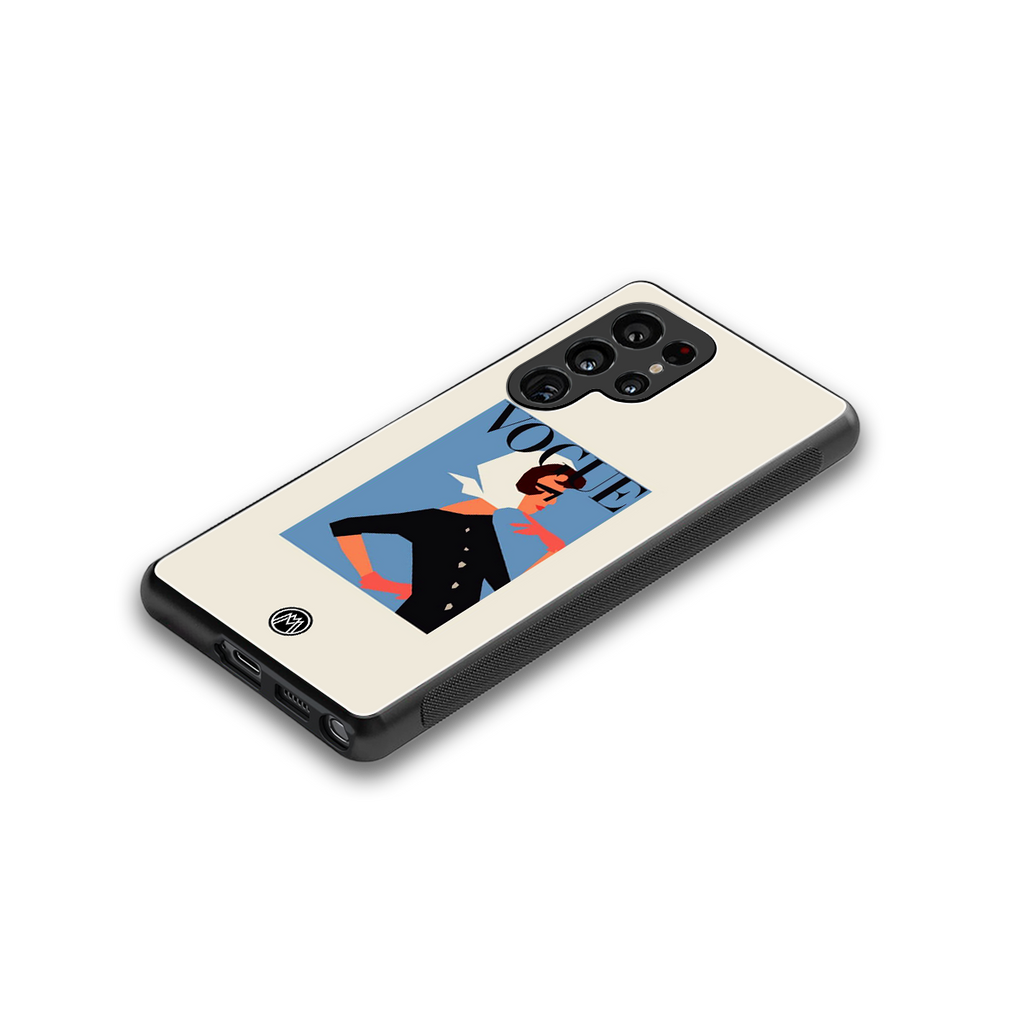 vogue lady back phone cover | glass case for samsung galaxy s25 ultra