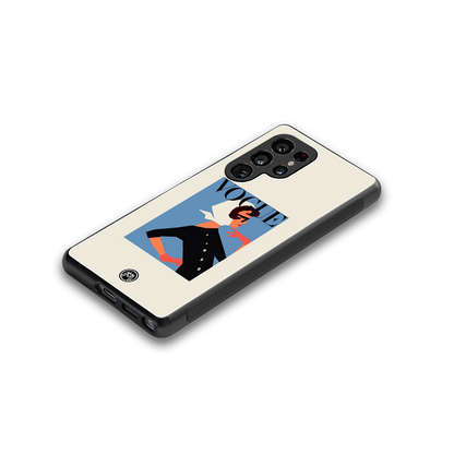 vogue lady back phone cover | glass case for samsung galaxy s25 ultra
