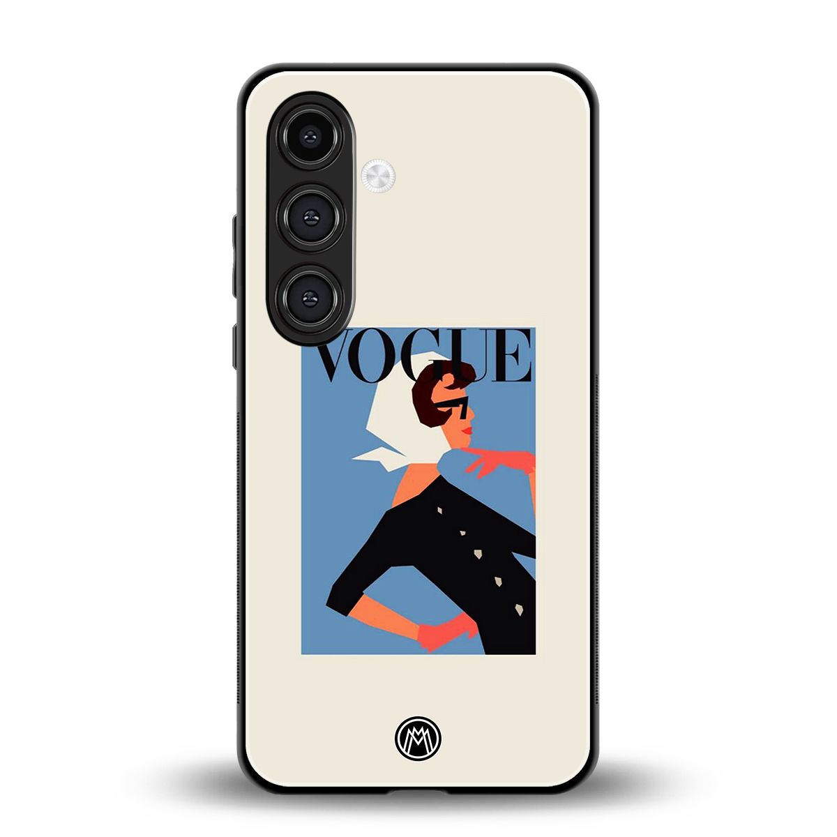 vogue lady back phone cover | glass case for samsung galaxy s23 plus
