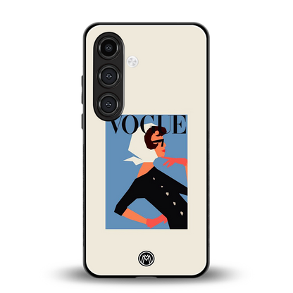 vogue lady back phone cover | glass case for samsung galaxy s24 plus