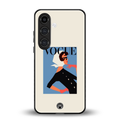vogue lady back phone cover | glass case for samsung galaxy s25 plus