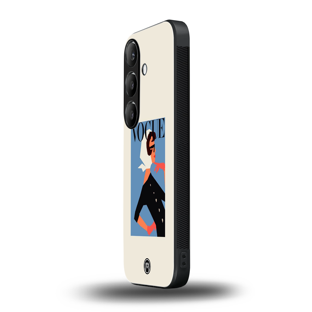 vogue lady back phone cover | glass case for samsung galaxy s23 plus