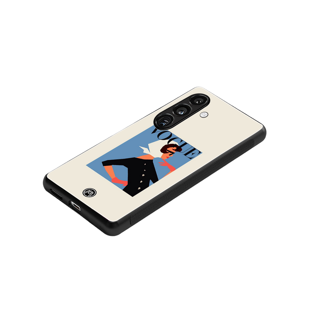 vogue lady back phone cover | glass case for samsung galaxy s25