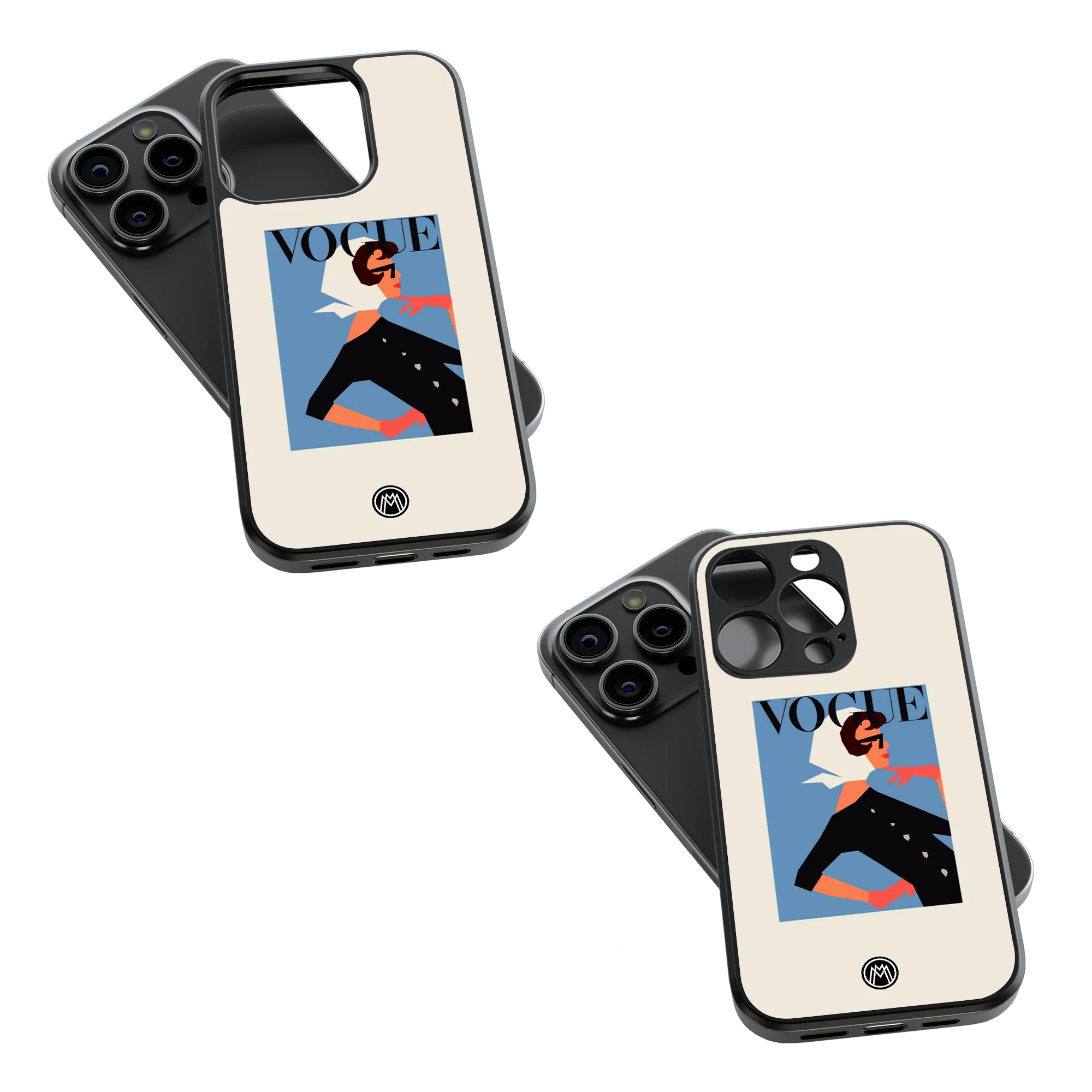 Trendy Glass Back Mobile Case for iPhone, Samsung, Redmi, OnePlus, Google Pixel, Motorola