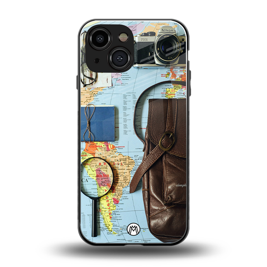 wanderlust back phone cover | glass case for iphone 13 mini