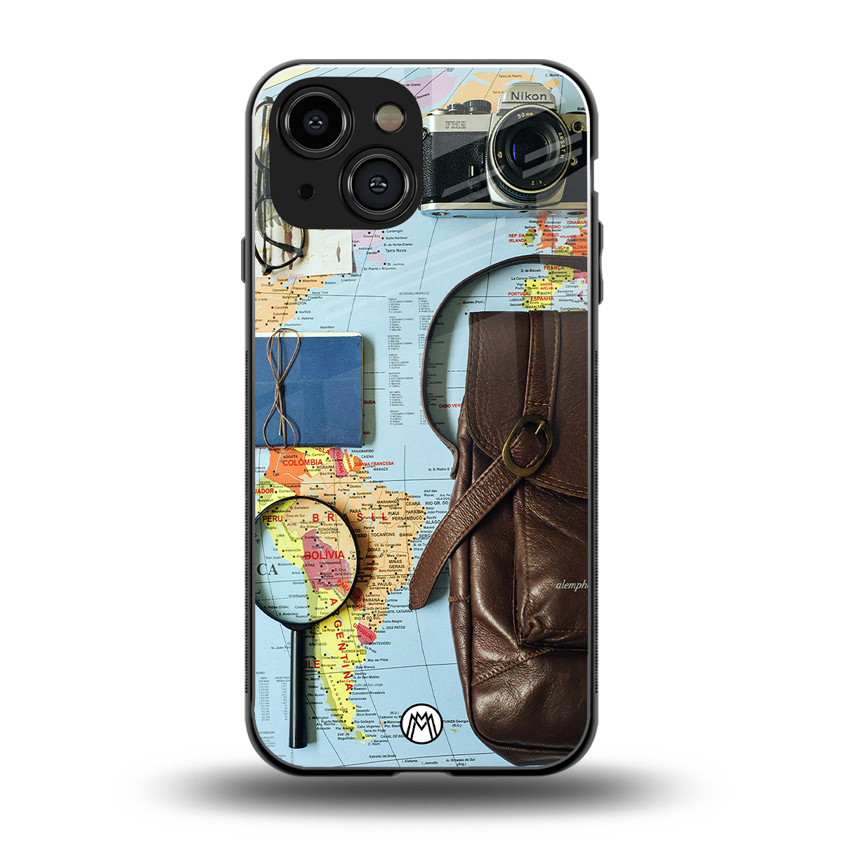 wanderlust back phone cover | glass case for iphone 13 mini