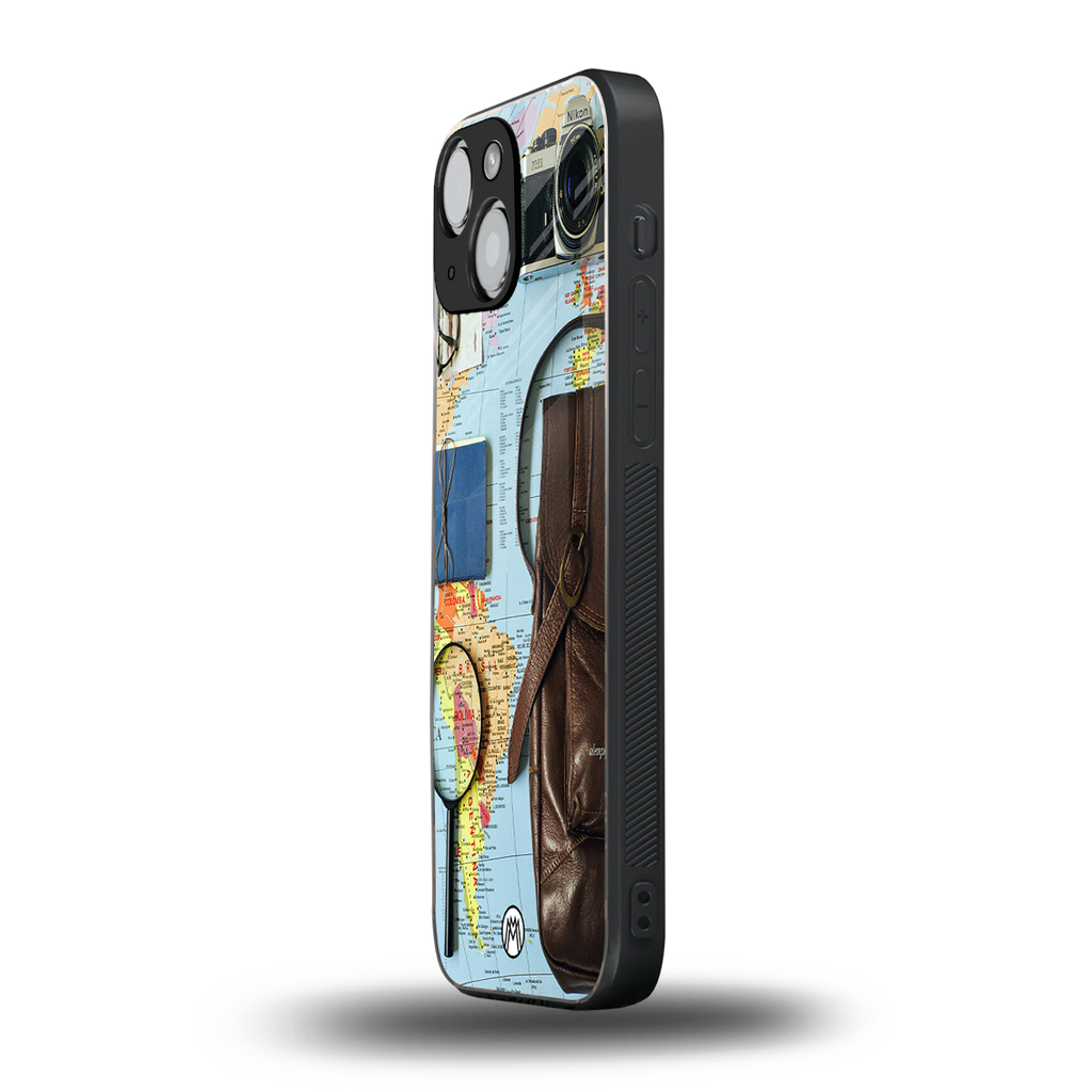 wanderlust back phone cover | glass case for iphone 13 mini
