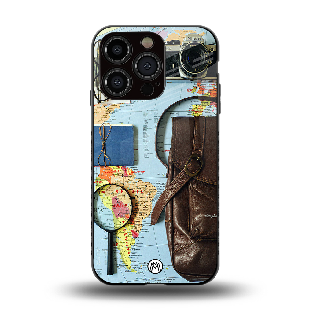 wanderlust back phone cover | glass case for iphone 13 pro