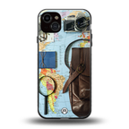wanderlust back phone cover | glass case for iphone 14 plus