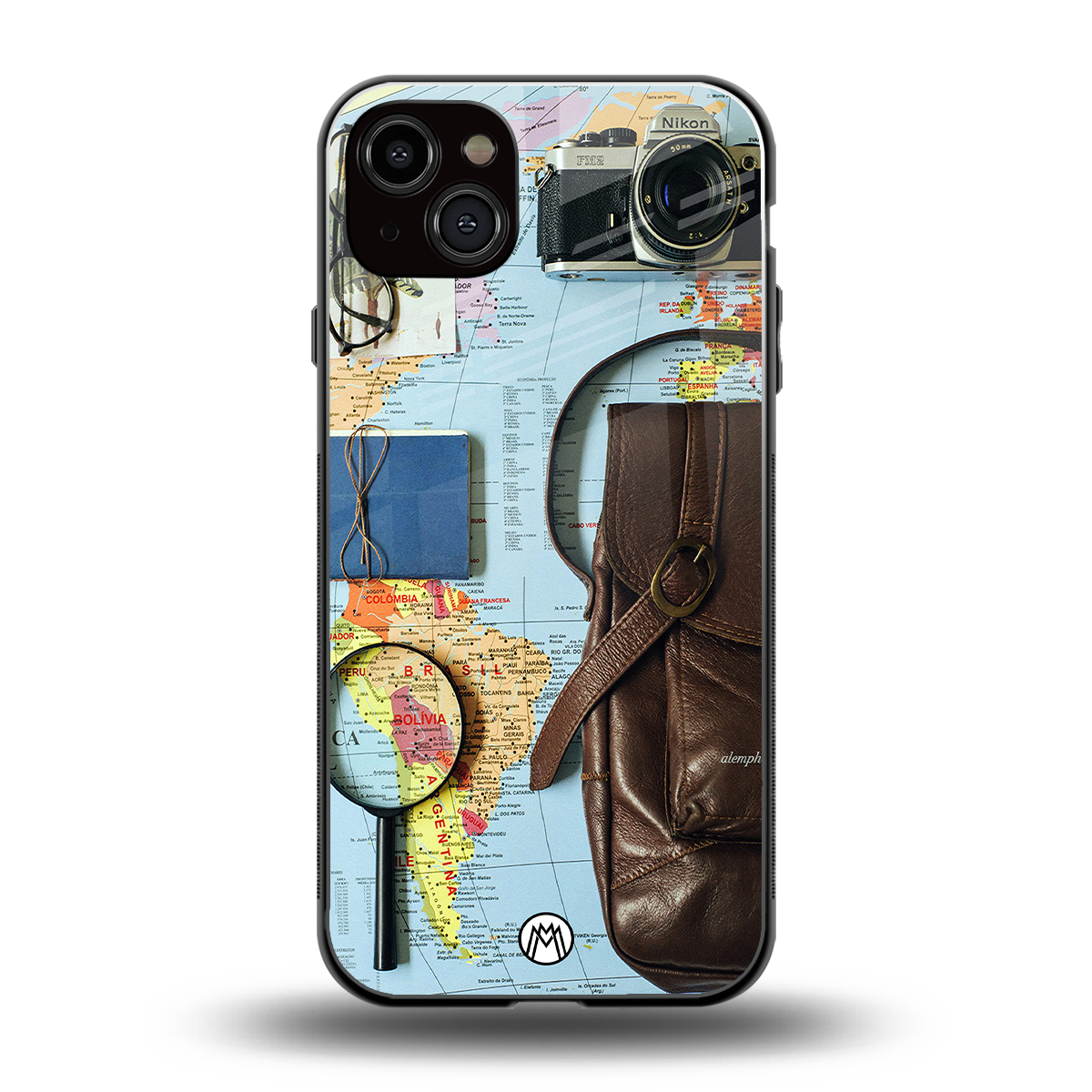 wanderlust back phone cover | glass case for iphone 14 plus