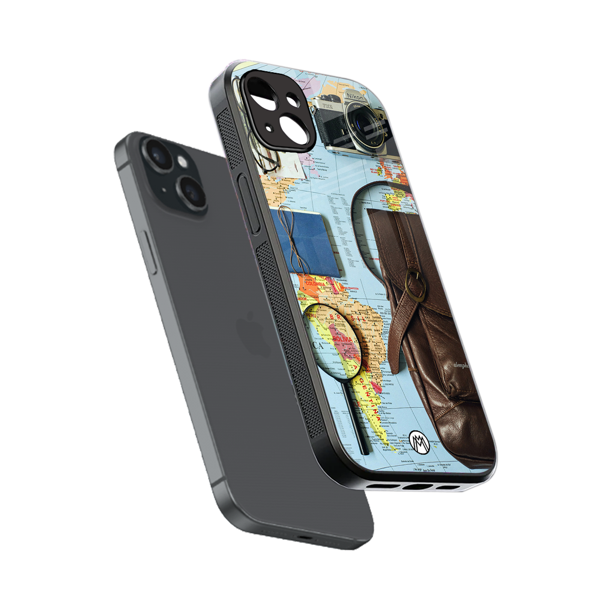 wanderlust back phone cover | glass case for iphone 14 plus