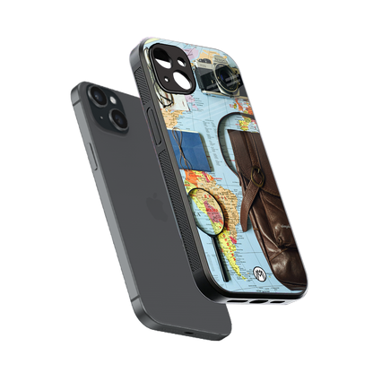 wanderlust back phone cover | glass case for iphone 14 plus