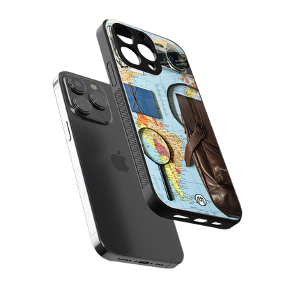 wanderlust back phone cover | glass case for iphone 15 pro max
