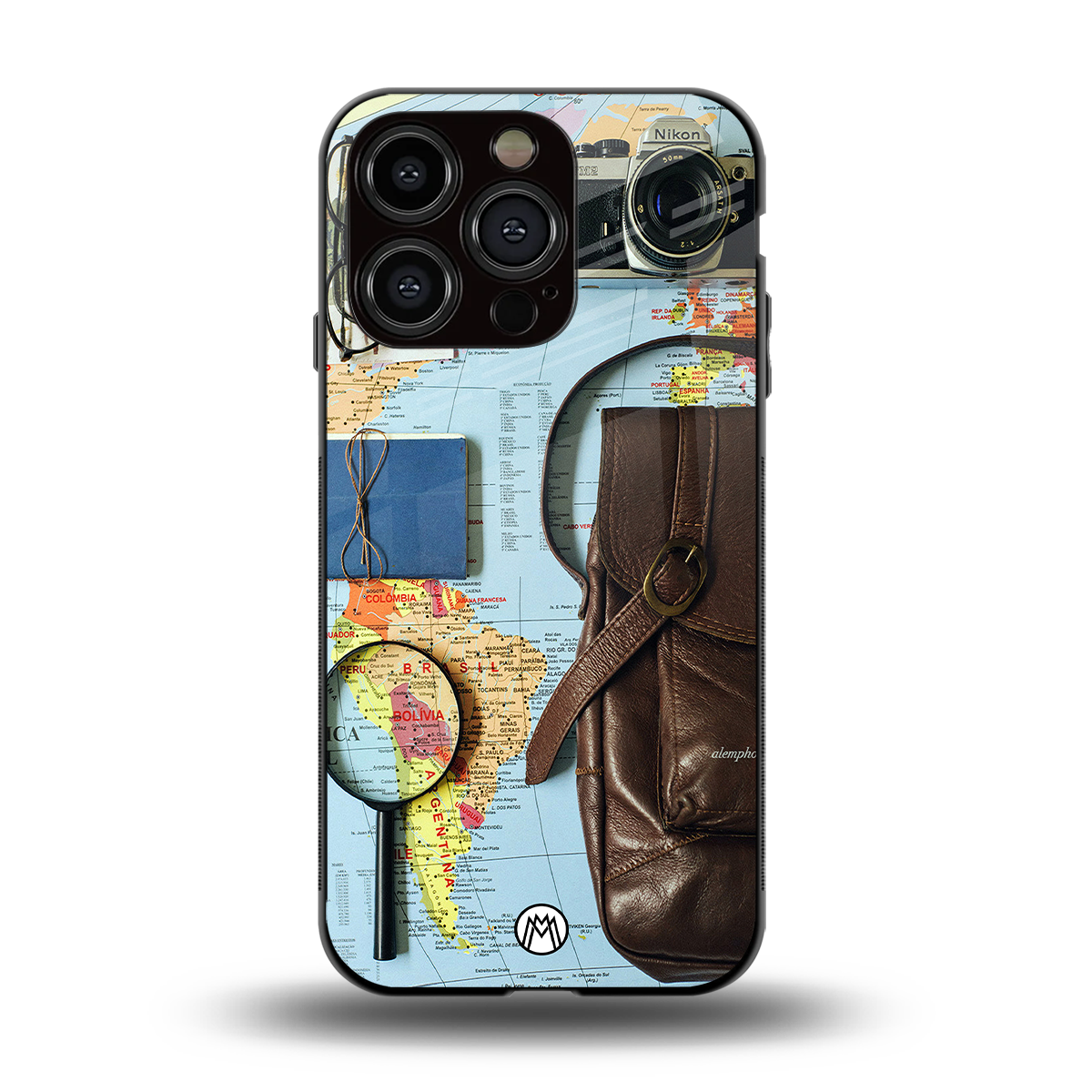 wanderlust back phone cover | glass case for iphone 15 pro