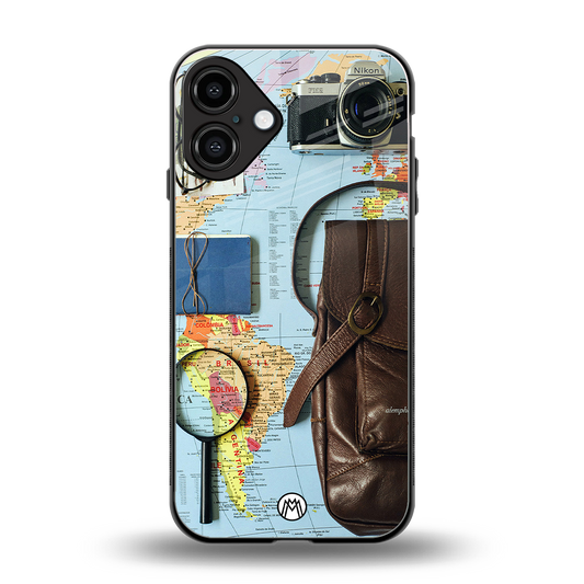 wanderlust back phone cover | glass case for iphone 16 plus
