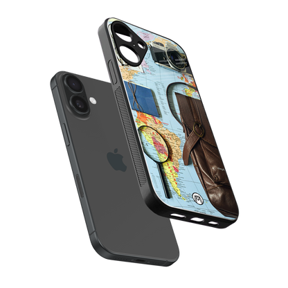 wanderlust back phone cover | glass case for iphone 16 plus
