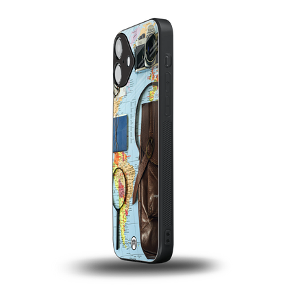 wanderlust back phone cover | glass case for iphone 16 plus