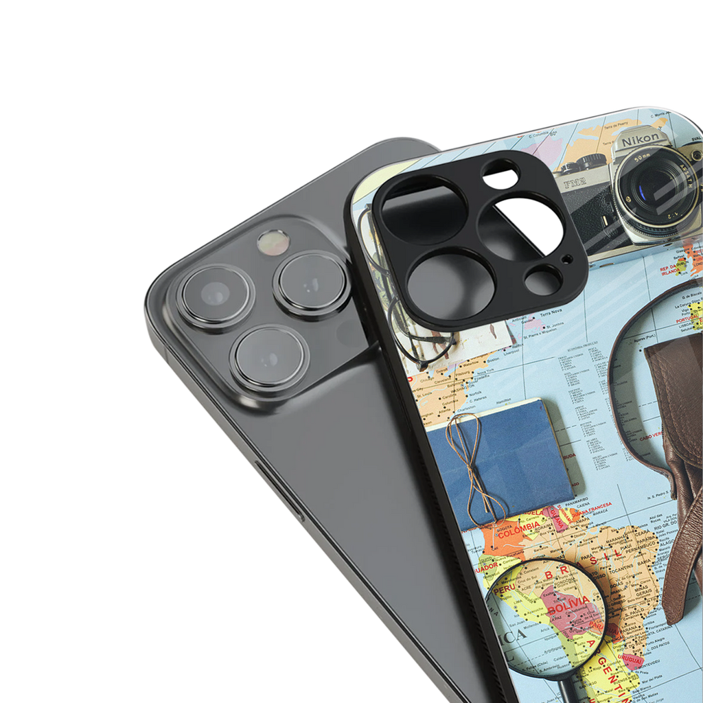 wanderlust back phone cover | glass case for iphone 14 pro max
