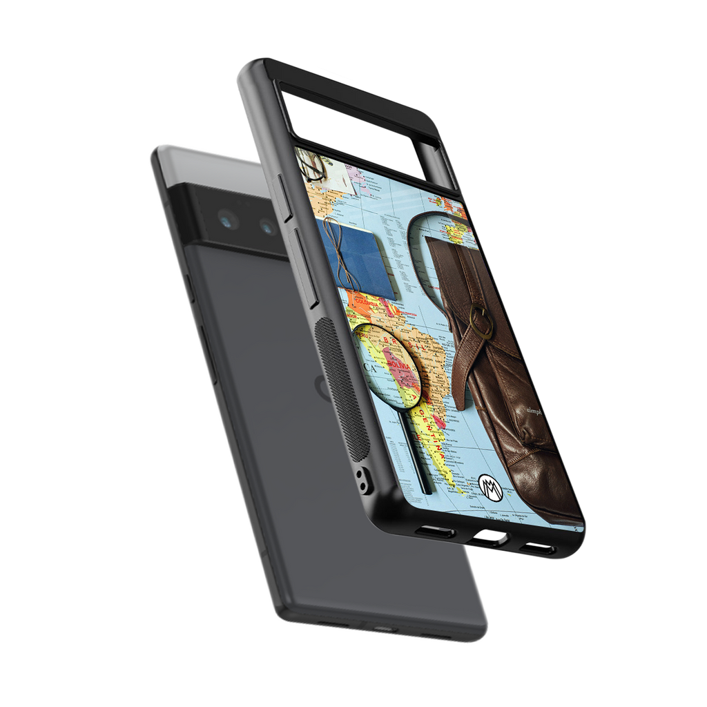 wanderlust back phone cover | glass case for google pixel 6 pro