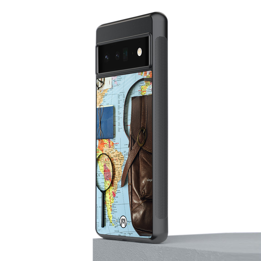 wanderlust back phone cover | glass case for google pixel 6 pro