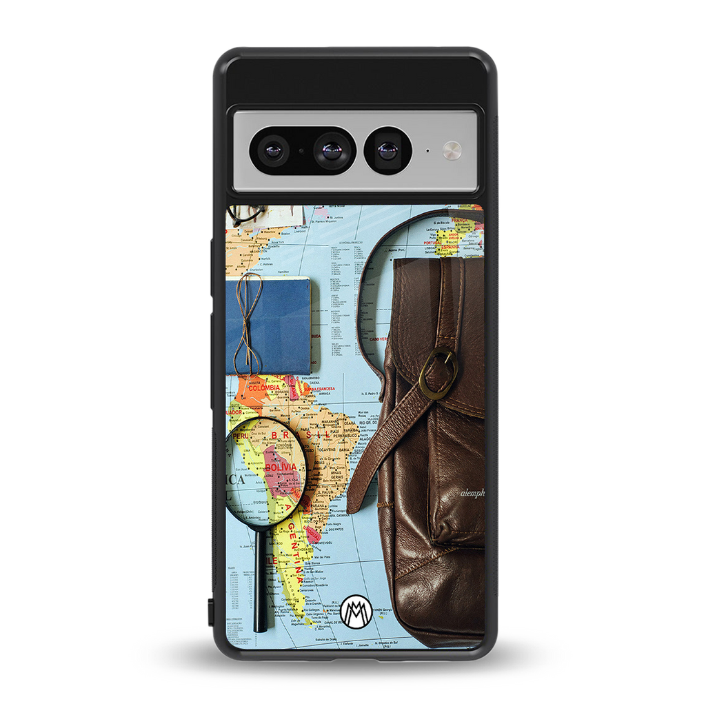 wanderlust back phone cover | glass case for google pixel 7 pro