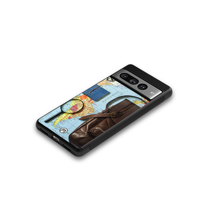 wanderlust back phone cover | glass case for google pixel 7 pro