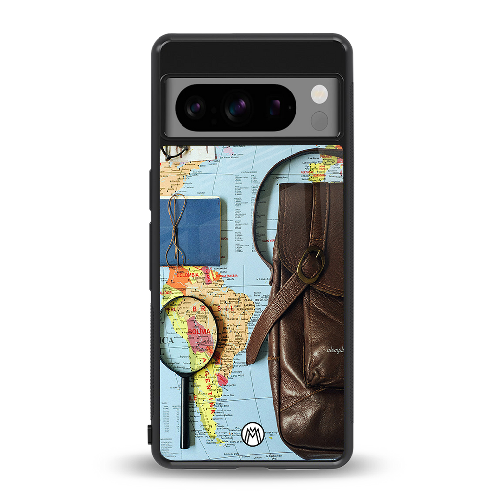 wanderlust back phone cover | glass case for google pixel 8 pro