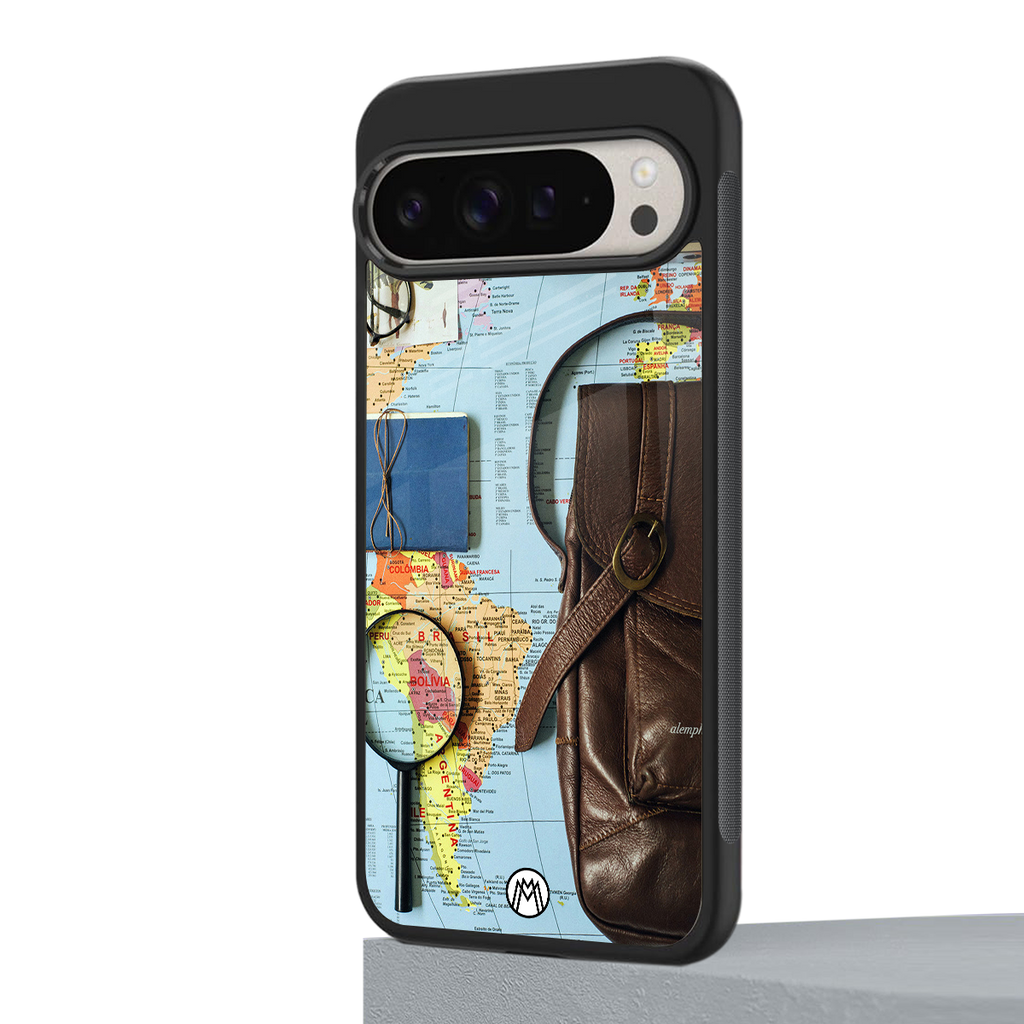 wanderlust back phone cover | glass case for google pixel 9 pro