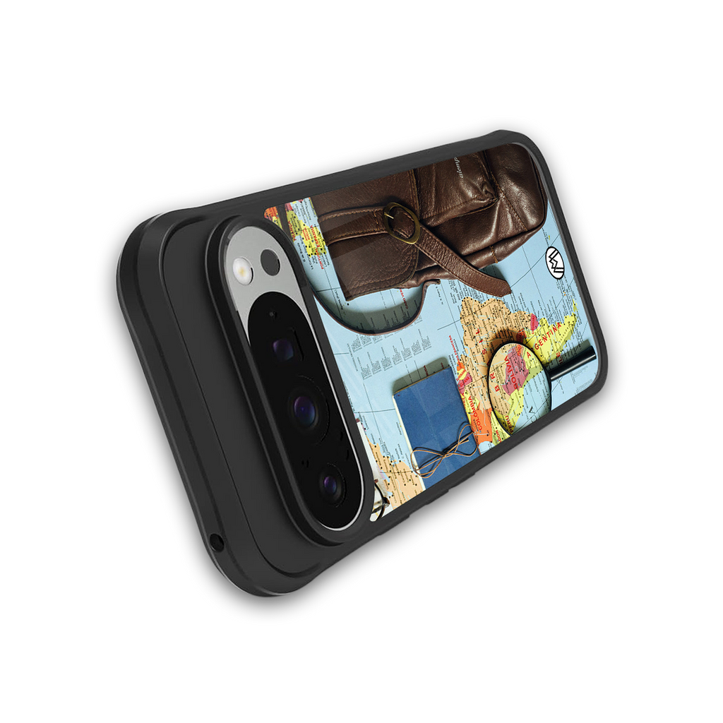 wanderlust back phone cover | glass case for google pixel 9 pro