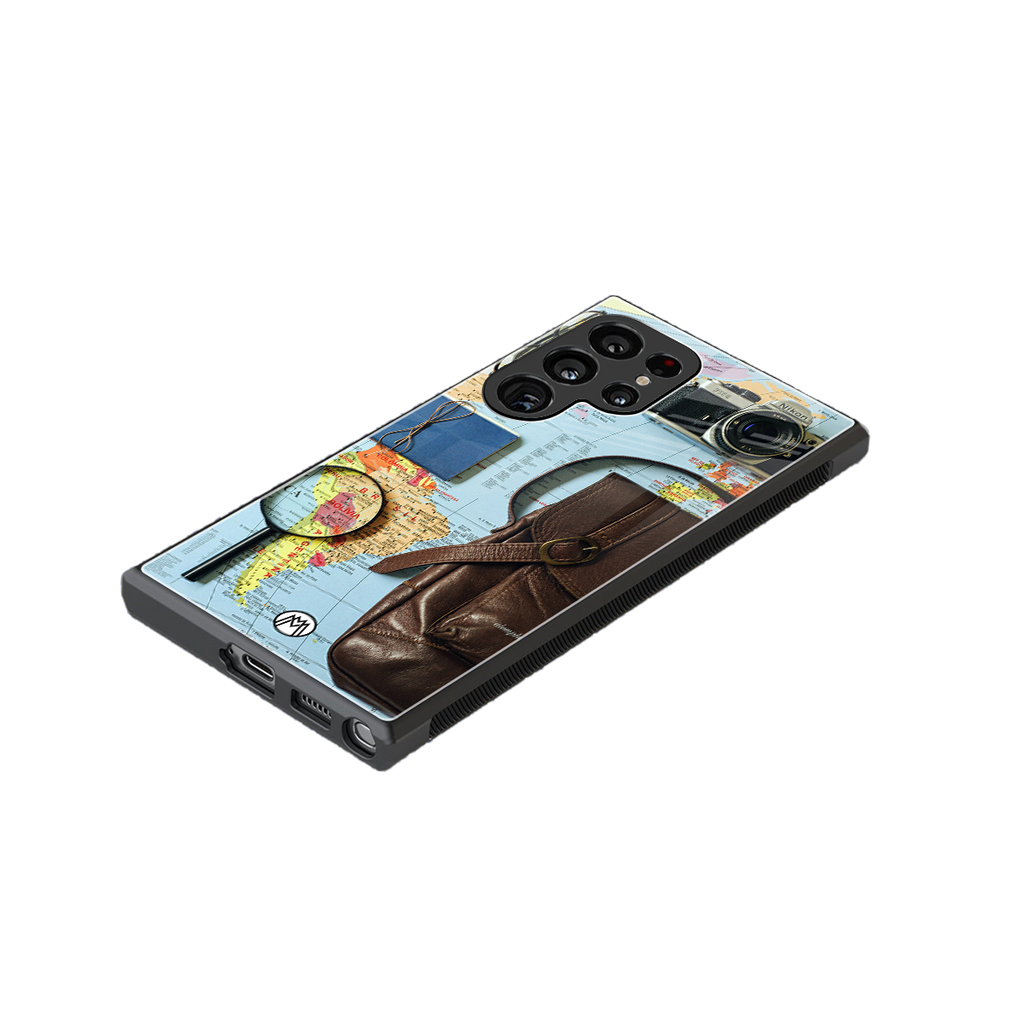 wanderlust back phone cover | glass case for samsung galaxy s23 ultra