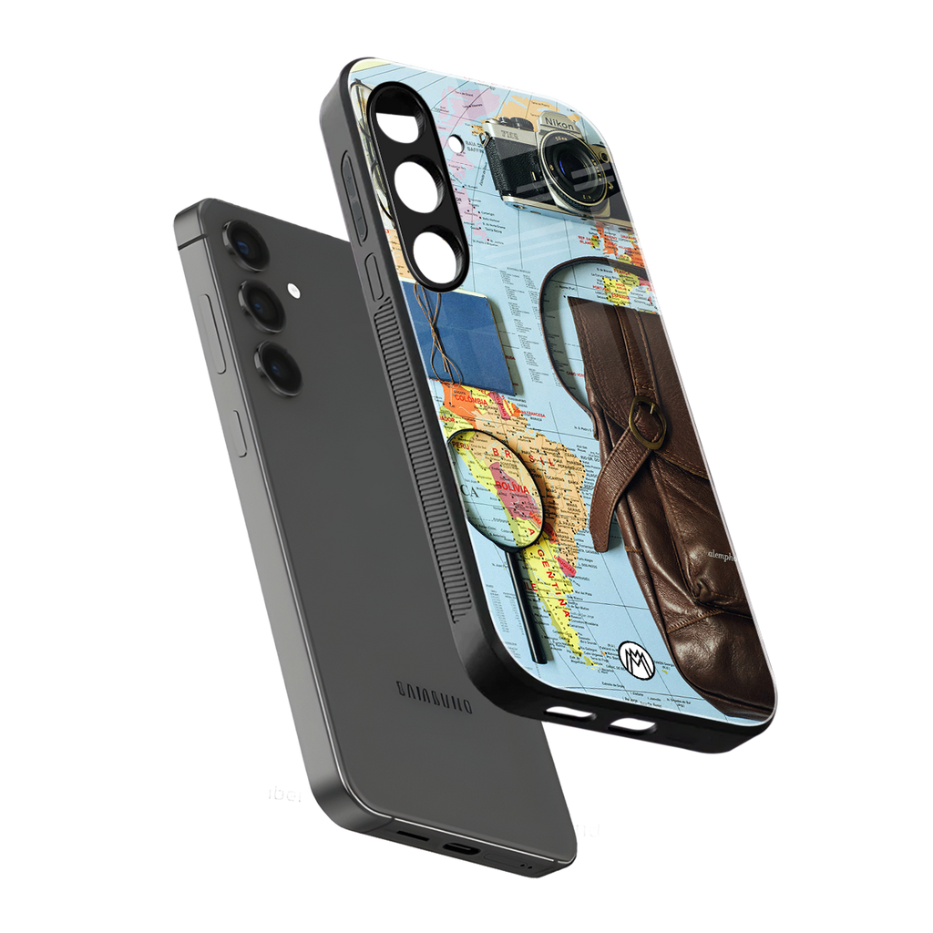 wanderlust back phone cover | glass case for samsung galaxy s24 plus