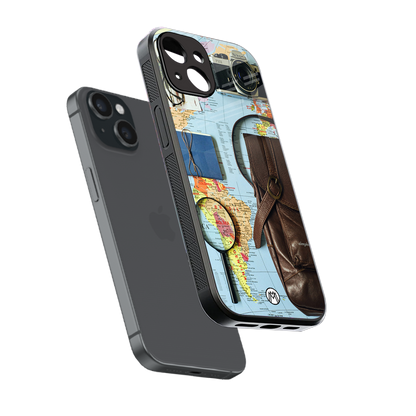 wanderlust back phone cover | glass case for iphone 15