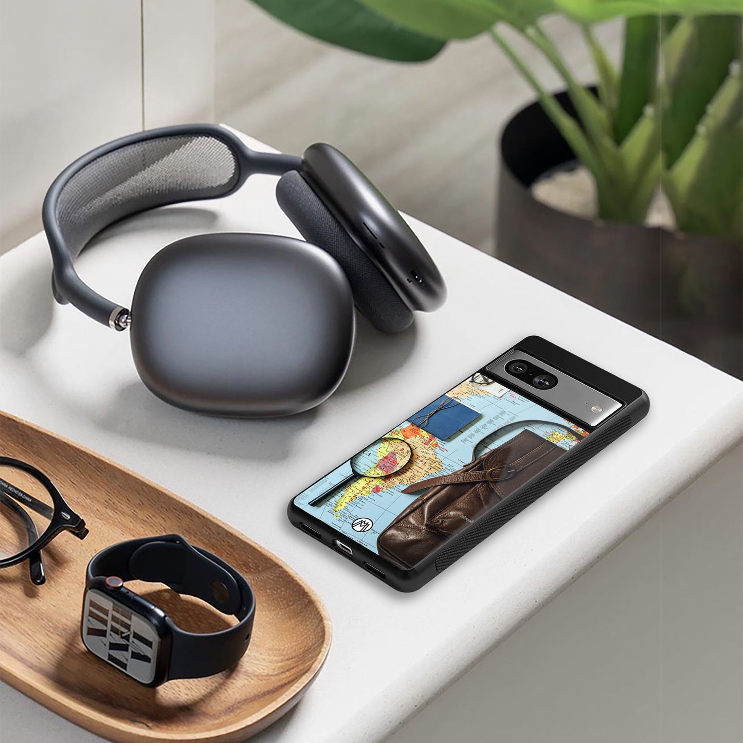 wanderlust back phone cover | glass case for Google Pixel 8