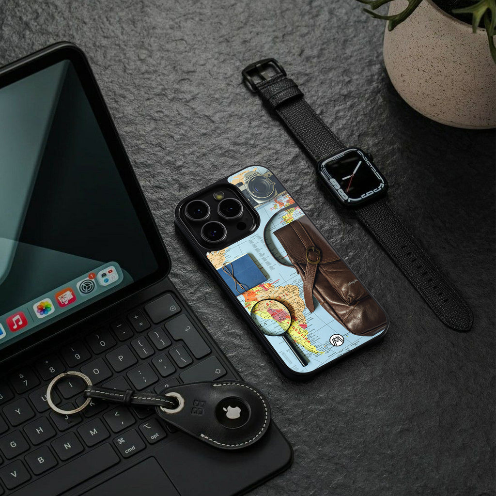 wanderlust back phone cover | glass case for iphone 16 pro max