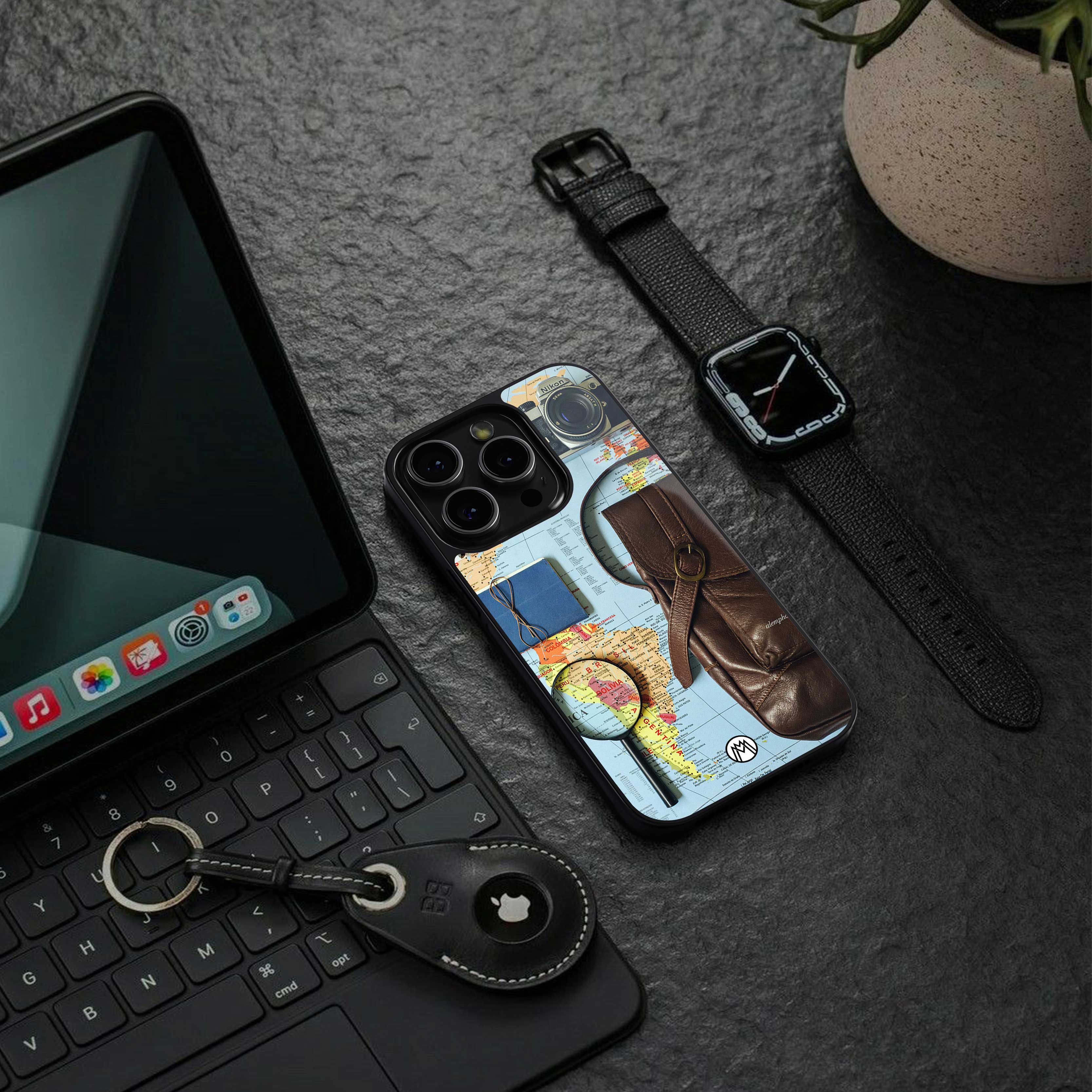 wanderlust back phone cover | glass case for iphone 14 pro max