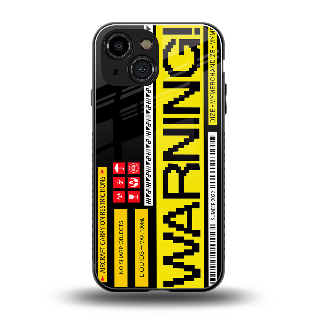 warning back phone cover | glass case for iphone 13 mini