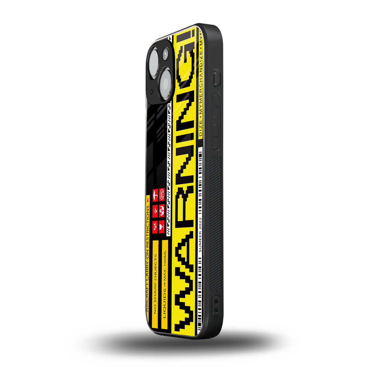 warning back phone cover | glass case for iphone 13 mini