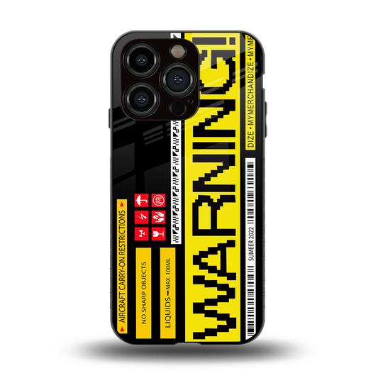 warning back phone cover | glass case for iphone 13 pro