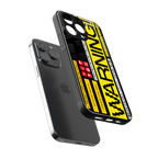 warning back phone cover | glass case for iphone 13 pro